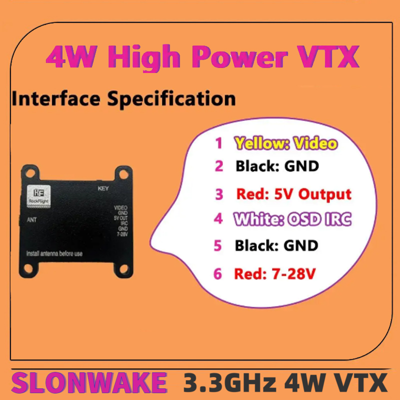 SLONWAKE FPV 3.3G 16CH 4000mW  - đánh giá và giá Fpv Drone Vtx